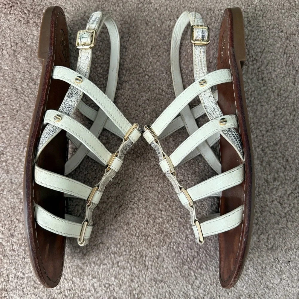 Tory Burch Reggie Gladiator Leather Flat Sandal